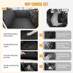 Dog Car Seat Cover for Back Seat, Hard Bottom Back Seat Extender for Dog | Back Seat Pet Cover for Dogs - Supports 400lbs, Waterproof Heavy Duty Scratch Proof, Dog Hammock for Midsize Cars/SUVs - Image 5