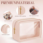 Hsei 12 Pcs Clear Makeup Bags Diaper Bag Organizer Travel Toiletry Bags with Zipper Clear Cosmetic Organizer Car Storage Pouch Bridesmaid Gift for Women Beach Vacation (Skin Tone) - Image 3