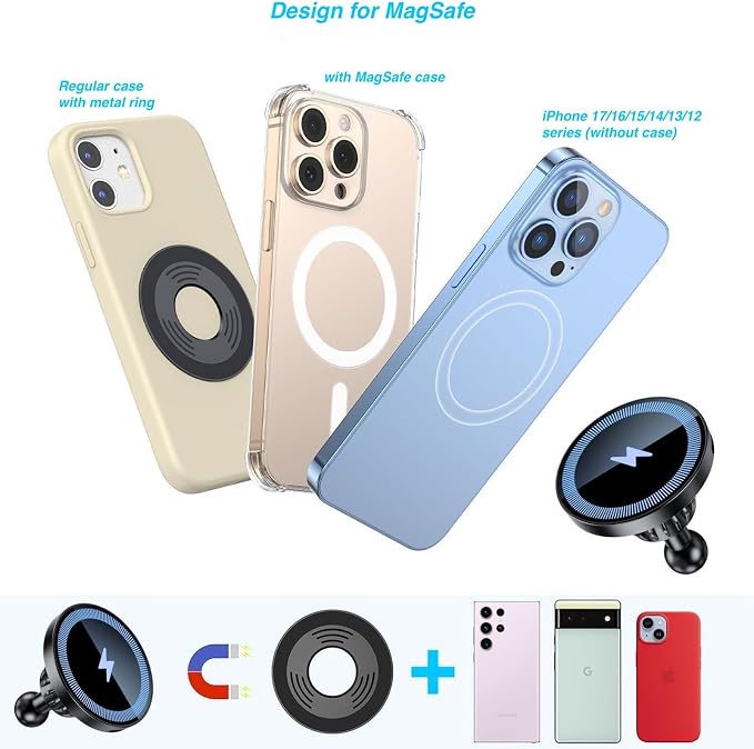 Magnetic Wireless Charging Phone Holder with 1” Ball for MagSafe | [Heavy-Duty] 1 inch Ball Mount for MagSafe Charger Compatible with RAM Mounts Double Socket Arm - Image 5