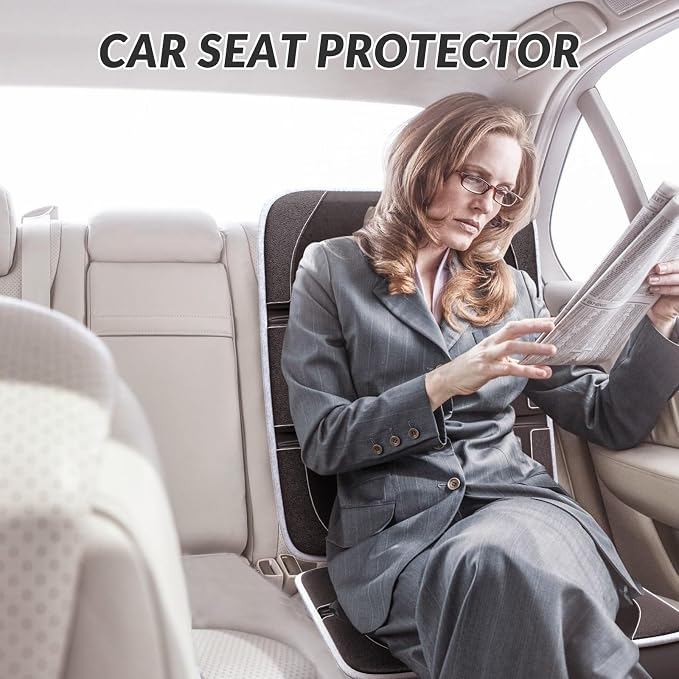 Gimars Car Seat Protector, 2 Pack, XL Thicken EPE Cushion Waterproof 600D Fabric Car Seat Cover for Child Car Seat with Nonslip Backing Mesh Pockets for Baby SUV Sedan Truck Leather Seats, Black-Gray - Image 9