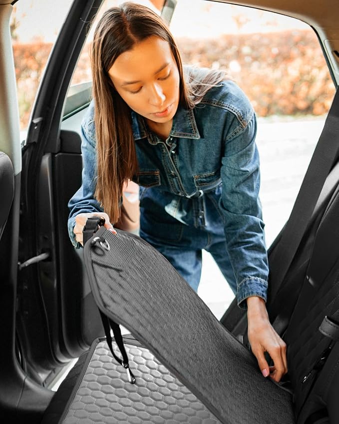 Set Seat Back Organizer & Car Seat Protector Hexy Waterproof & Non-Slip Protector for Child Car Cushion for Leather and Fabric Seats (Gray) - Image 7