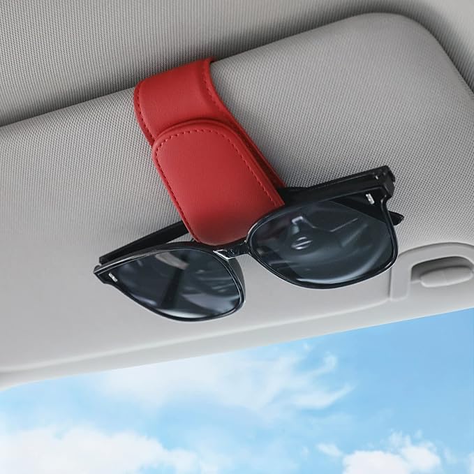 Sunglass Holder for Car Sun Visor Sunglasses Clip Car accessories -2 Packs | sun visor organizer, ticket card clip, eyeglass sunglasses holder, one-handed magnetic, anti-scratch, car stuff for women men - Image 8