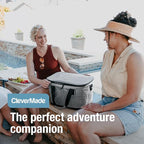 CleverMade Tahoe Collapsible Cooler Bag, Large Travel Cooler, Heather Gray | Keep Food and Drinks Cold Without Bulky Storage | The Leak-Resistant Liner Contains Meltwater, and the Frame Folds Flat - Image 6