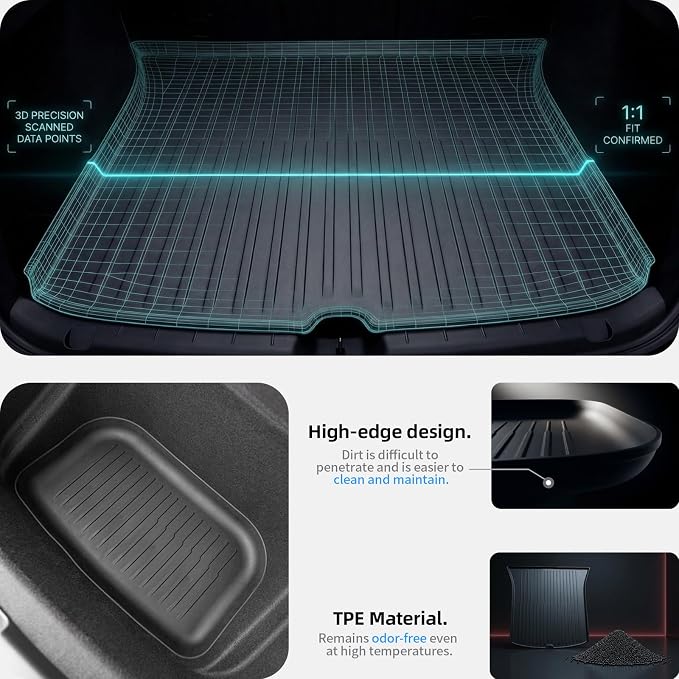 All Weather Cargo Liners for Tesla Model Y Trunk Mats,Front Frunk and Rear Trunk Tray Mats Protector 2021 2022 2023 2024 Accessories - Image 4