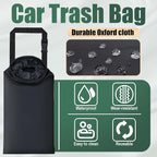ecocstm 2 PCS Car Trash Bags, Car Accessories Washable Garbage Bag Hanging | Detachable Trash Can with Top Elastic Vent & Sticky Strap Bottom Opening, Seat Back Tash Bag for Cars,Travelling,Outdoor - Image 5