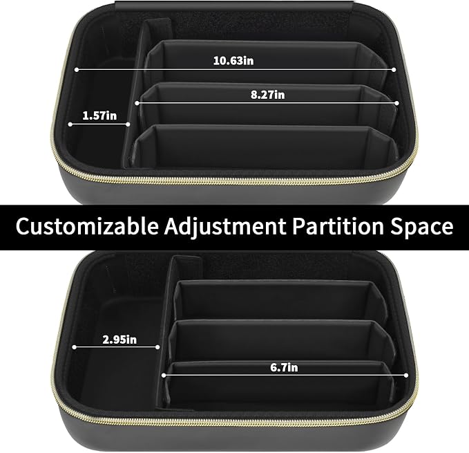 Barber Case for Hair Clippers, for Wahl, for Ufree and for Andis, Case Only | Trimmer Tools Storage Organizer, Easy-Clean PU Interior, for Barbers/Stylists/Pet Groomers, Travel/Home/Salon Use, Black - Image 3