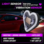 Car Window Wireless LED Ambient Light Solar Powered Love Heart Shaped Neon Lamp for Night Driving Interior Decor Accessories Romantic Gift for Women Girl Couples-Pink - Image 4