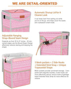 Pritent Car Trash Can with Lid Leakproof Car Garbage Bag Vehicle Trash Bin | Hanging Automotive Garbage Can,Multipurpose Car Accessories for Women Men Interior Car Storage Organizer(2.8 Gal,Pink Print) - Image 4