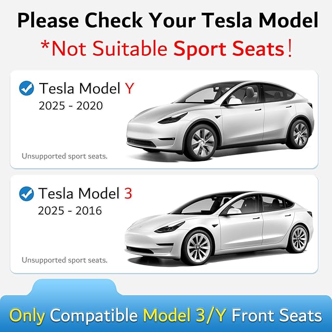 Premium Microfiber Towel Tesla Model Y Juniper/3 Seat Cover, Waterproof | Sweatproof | Machine Washable | Non-Slip, Seat Protector for Tesla Model 3/Y 2016-2026 Interior Accessories - (2Pack, Gray) - Image 2