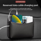Car Seat Side Pocket Organizer - PU Leather Auto Door Console Mini Storage Bag for Keys, Phone, Sunglasses, Registration, and Documents (Dark Brown) - Image 3
