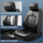 Car Seat Covers Custom Fit for KIA Sorento 2008-2026, Premium Full Coverage Leather Automotive Seat Protectors, All Seasons Waterproof Breathable, Airbag Compatible (Full Set, Black) - Image 2