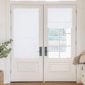 NICETOWN Pure White Magetic Blackout Roman Shade, No Drill Door Blinds | Thermal Insulated, Privacy Shades for Bedroom, No Tools Roll Shade, French Front Door Window Cover, 35 x 64 inches Long by NICETOWN