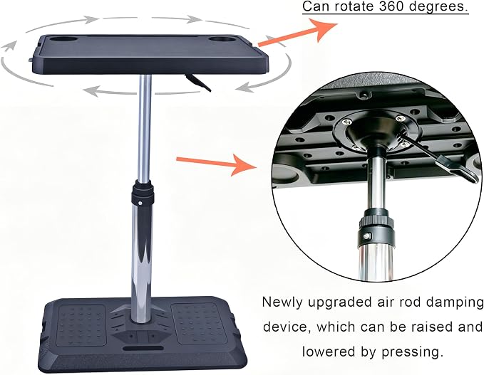 Portable Car Laptop Desk, Pneumatic Height & Angle Adjustable Vehicle Table Tray, 360 Degree Rotatable Travel Desk for Front Rear Passenger Seat, Ideal for Work, Dining, Camping and Home Use - Image 4