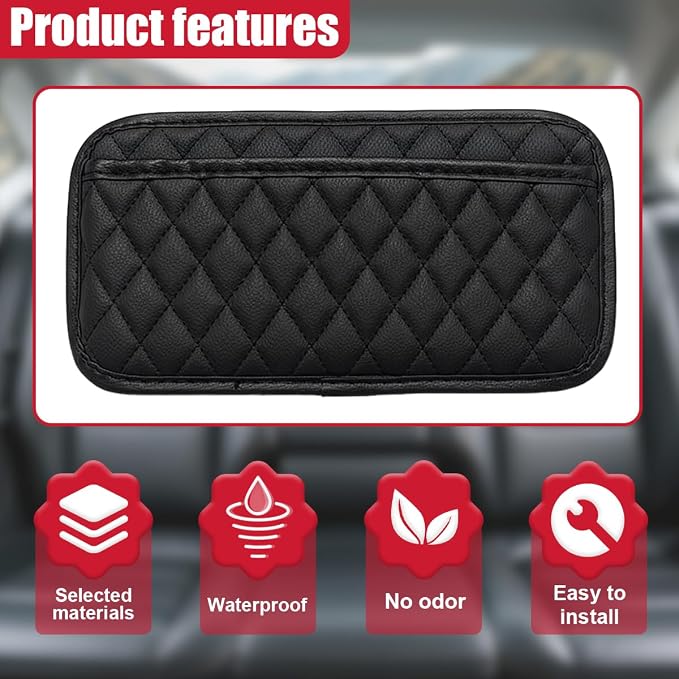 2PCS Car Side Pocket Organizer, Universal Waterproof PU Leather Auto Seat Gap Filler Storage Bag, Self-Adhesive Multifunctional Car Door Sunglasses Holder Pouch for Phone, Card (L) - Image 5