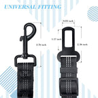 2 Pack Dog Seat Belt Adjustable Dog Car Seatbelts for Vehicle Nylon Pet Safety Seat Belt with Elastic Bungee Buffer Reflective & Durable Car Harness for Dogs… (Black + Blue) - Image 2