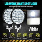 EJ's SUPER CAR Led Round Light Bar 4PCS 3.3" 42w 10000LM Flood Light Pod Off Road Fog Driving Roof Bar Bumper for Jeep,SUV Truck, Hunters - Image 2
