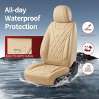 for Subaru Ascent 2019-2025 2026 Car Seat Covers, Full Set, Beige | Luxury Full Coverage Leather Seat Protectors, Waterproof Breathable, Non-Slip, Easy to Install, Airbag Compatible, All-Season - Image 5