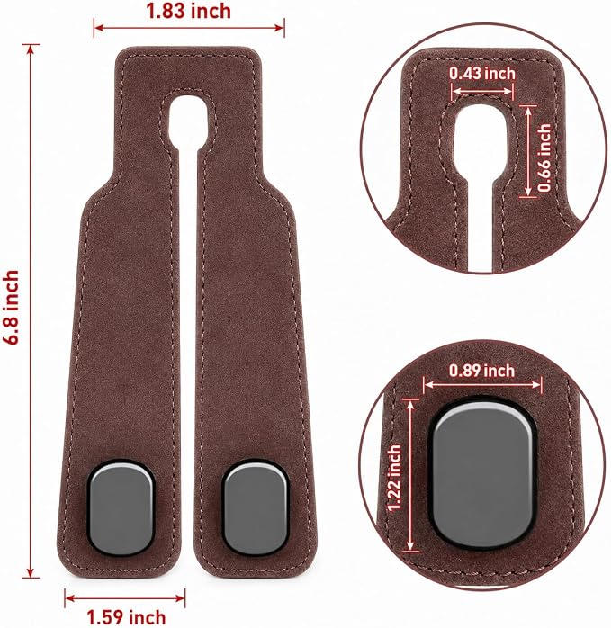 Universal Car Headrest Hooks Heavy Duty Suede Seat Organizer(Black) | Keep your car organized with these heavy-duty suede hooks—the perfect spot for your purse, bags, and daily essentials - Image 2