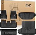 3W Floor Mats & Cargo Liner Fit for Tesla Model S 2021-2025 | All Weather TPE Custom Fit Floor Liners for 1-3 Rows and Trunk Full Set Car Mats, Model S Accessories, Black by 3W
