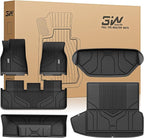 3W Floor Mats & Cargo Liner Fit for Tesla Model S 2021-2025 | All Weather TPE Custom Fit Floor Liners for 1-3 Rows and Trunk Full Set Car Mats, Model S Accessories, Black by 3W
