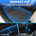 Sunsdrew Floor Mats for 2023-2026 Mercedes Benz GLC 300 / GLC 43 AMG | Front Rear Car Mats Accessories, All Weather Protection, TPE Rubber, Raised Edge - Image 5