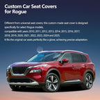 Car Seat Covers Compatible with Nissan Rogue 2014-2025 2026.Waterproof & Breathable Leather. Compatible with Airbag & Easy to Install. All - Weather Seat Cushion Protector(Full Set,Black+Red) - Image 4