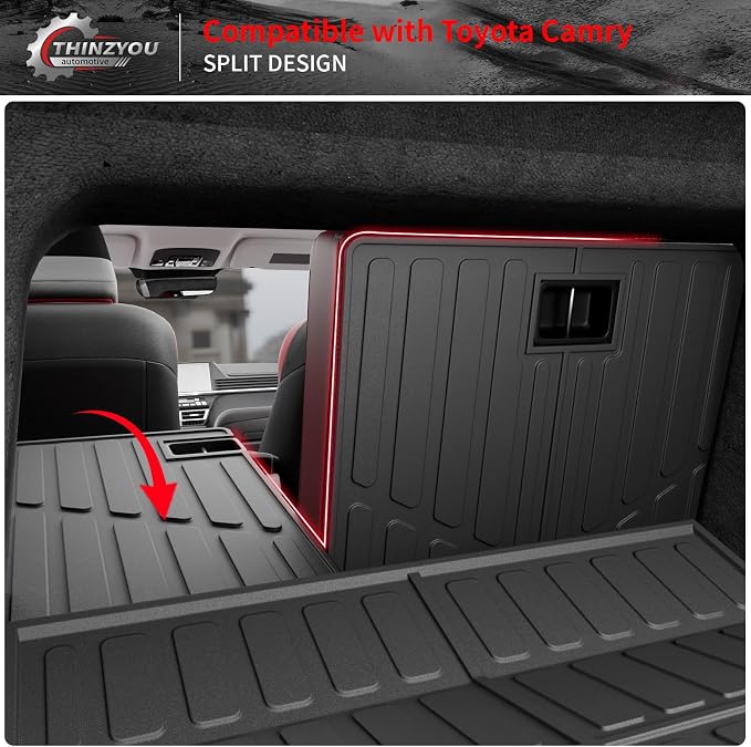 Floor Mats for 2025 2026 Toyota Camry (Include Hybrid) | Cargo Mat Trunk Mat Cargo Liner Back Seat Cover Protector All Weather TPE Camry Accessories - Image 7