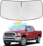 for Dodge RAM 2500 3500 2010-2025 2026 Windshield Sun Shade - 4 Layers | Car Sunshades for Front Windows Shade Cover Custom Fit RAM 2500 3500 250T Retractable Shade Blocks UV Rays Car Accessories by ZOIBVCARSUNSHADE
