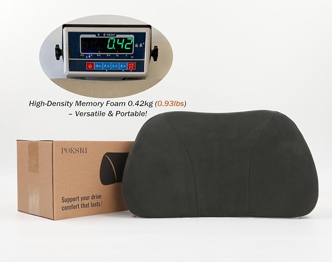 Lumbar Support Pillow,Back Pain Relief Cushion,fits tightly around the waist,Memory Foam,Skin-friendly Suede Fabric,fit Car Drive,Office chair,Rest seat,Improve Posture,Portable,15.5''Lx 8.7''H - Image 8