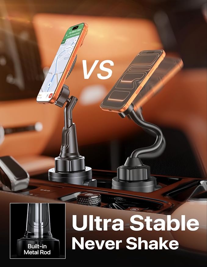 miracase for MagSafe Car Mount, [Strong Magnetic] 2026 Hands Free Phone Holders for Your Car, Universal Cup Holder Phone Holder for iPhone 17 16 15 14 13 12 Pro Max, Samsung & More Smartphones - Image 4