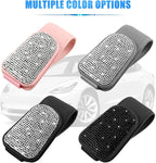 HZEL Bling Sunglass Holder for Car Sun Visor, Magnetic Leather Crystal Rhinestones Vehicle Eyeglasses Visor Clip, Diamond Automotive Glasses Hanger Mount, Universal for SUV RV Truck (Pink/White) - Image 6