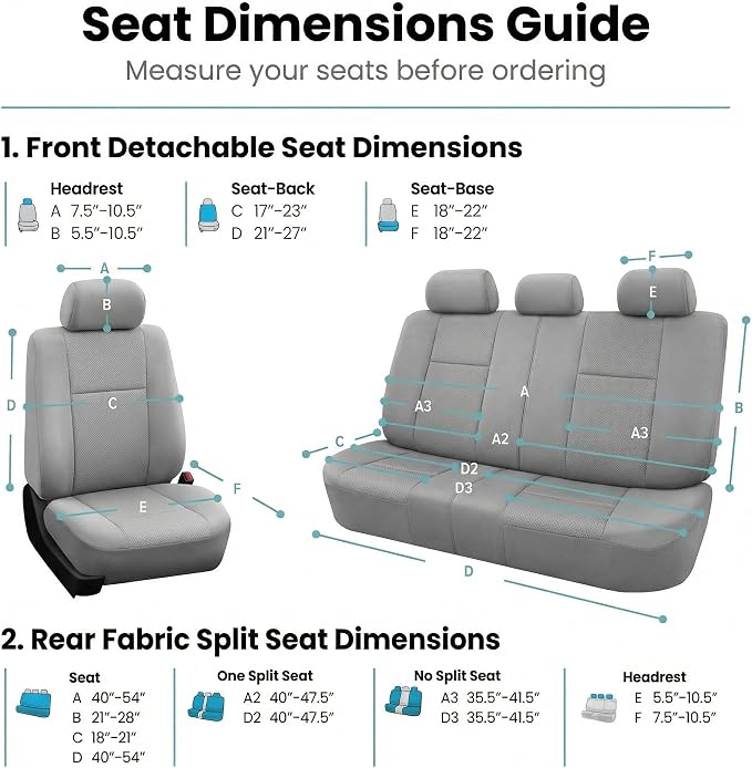 FH Group Car Seat Covers Trendy Elegance Blue Full Set Automotive Seat Covers, Airbag and Split Rear Combo Non-Slip Dash Grip Pad Universal Fit Interior Accessories Cars Trucks SUV Car Accessories - Image 6