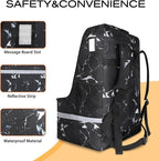LARIPOP Car Seat Travel Bag for Airplane, Universal Gate Check Car Seat Bag, Padded Backpack with Waist Belt, Reflective Strips & Protective Feet, Fits Infant Convertible Booster Seats, Black - Image 3
