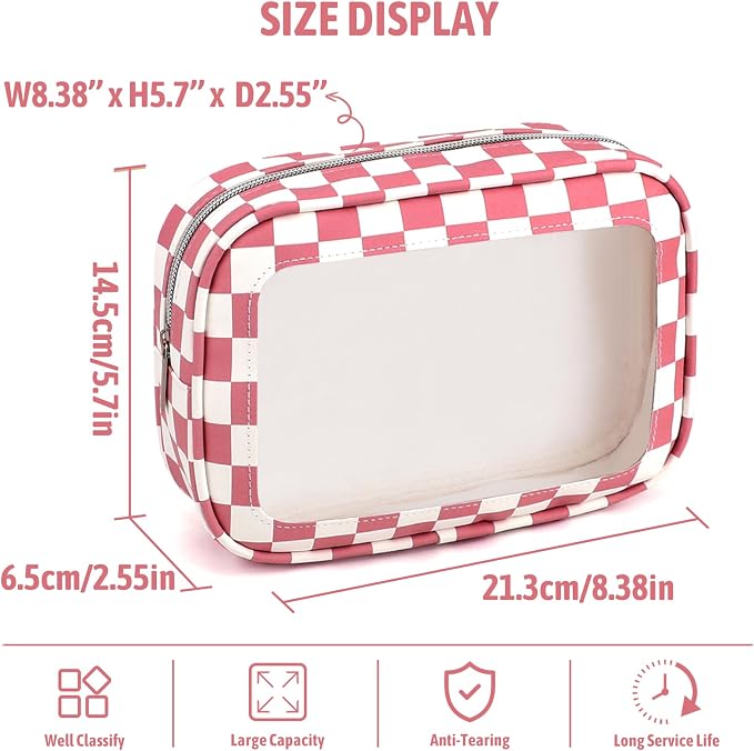 YOPCDJ 3PCS Clear Toiletry Bag, TSA Approved Travel Makeup Pouch with Zipper for Cosmetics and Toiletries, Diaper Bag Organizer Pouch Set, Women's Purse Organizer and Clear Car Bag - Image 2