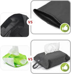 kakaforsa Cloth Tissue Cover, Toilet Paper Holder, Hang Paper Towel Holder for Car Home Office Desk Travel, Cotton Face Tissues Holder, Brushed Gray - Image 4