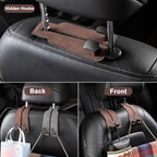 Amelity Car Headrest Hooks, Purse Hook for Car 4 Pack Black | Universal Car Interior Accessories for Women, Available in 2/4 Pack, Storage Hanger Holds Purses, Backpacks, Grocery Bags - Image 4