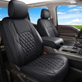 Huidasource Ford Seat Covers, Leather Pickup Seat Cushion Cover Fit for 2015-2026 Ford F150 SuperCrew & 2017-2026 F250 F350 F450 Super Duty Crew Cab XL XLT Lariat King Ranch Platinum(Full Set/Black) by Huidasource
