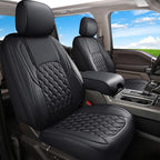 Huidasource Ford Seat Covers, Leather Pickup Seat Cushion Cover Fit for 2015-2026 Ford F150 SuperCrew & 2017-2026 F250 F350 F450 Super Duty Crew Cab XL XLT Lariat King Ranch Platinum(Full Set/Black) by Huidasource