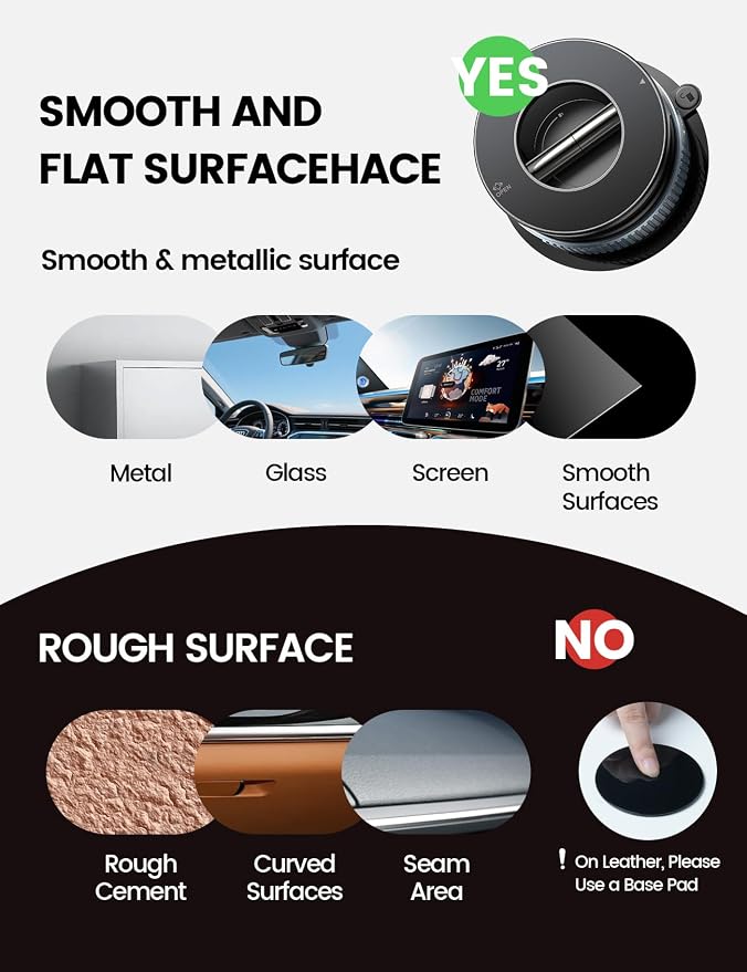 Lamicall for MagSafe Car Mount 70LBS Vacuum Suction Dashboard & Windshield | 20X Magnet Car Phone Holder 360° Foldable Magnetic Phone Holders for Your Car fit iPhone 17 16 15 14 Pro Max Gift Truck Black - Image 8