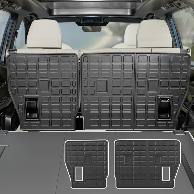Rongtaod Kick Mats for 2024 2025 2026 Toyota Grand Highlander 8 Seats | Anti-scratch 2nd Row Backrest Mats TPE All Weather Back Seat Cover Protector Highlander Accessories by Rongtaod