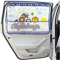 GLSOWEE Car Window Shade for Baby, Blackout Car Window Curtain, Animals | Storage Pockets & 7 Suction Cups, Cartoon Pattern Car Side Window Sun Shade Cover for Sun/Heat/UV Rays Protection, Blue by GLSOWEE