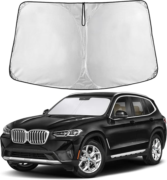 EcoNour Windshield Sunshade Compatible for BMW X3 2018-2024, 2025, 2026 | Including sDrive30i, xDrive30i, M40i, and Hybrid Trims, Sun Visor for Front Window Sun Shade Cover, Car Accessories by EcoNour