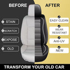 IKABEVEM Car Seat Covers for Toyota Corolla 2017-2019 Full Set(5 Seats) | Luxury Fuax Leather, Waterproof, Airbag Compatible, Easy to Install, Scratch‑Resistant Seat Protection,Black&Grey - Image 7