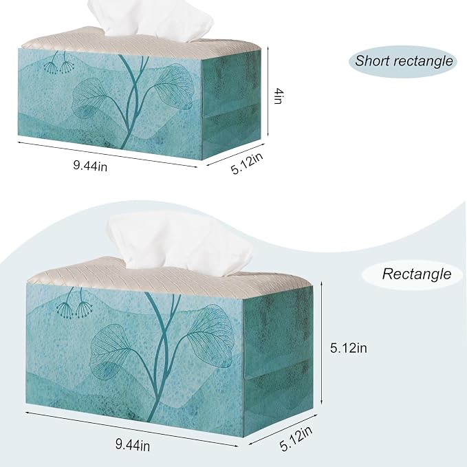 Tissue Box Cover Short Rectangle Leather Facial Paper Holder, Griege | PU Leather，Easy to Fill, Easy Clean, Decorative Cube Tissue Box Holder for Office, Bathroom,Kitchen, Living room, Guest room - Image 4