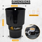 EcoNour Car Cup Holder Expander | Fits 32/40 oz Hydro Flasks | Yeti, Nalgene & Large Bottles up to 3.8" | Universal Cup Adapter for Cars with 3.2" Holders – Black - Image 5