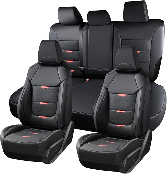 Coverado RAV4 Seat Covers Custom Fit for RAV4 2019-2025, Leather, Full Set | Car Seat Covers for Toyota RAV4 2019-2025(Gas) LE,XLE,XLE Premium,Limited, Easy Install & Waterproof & Airbag Compatible - Image 9