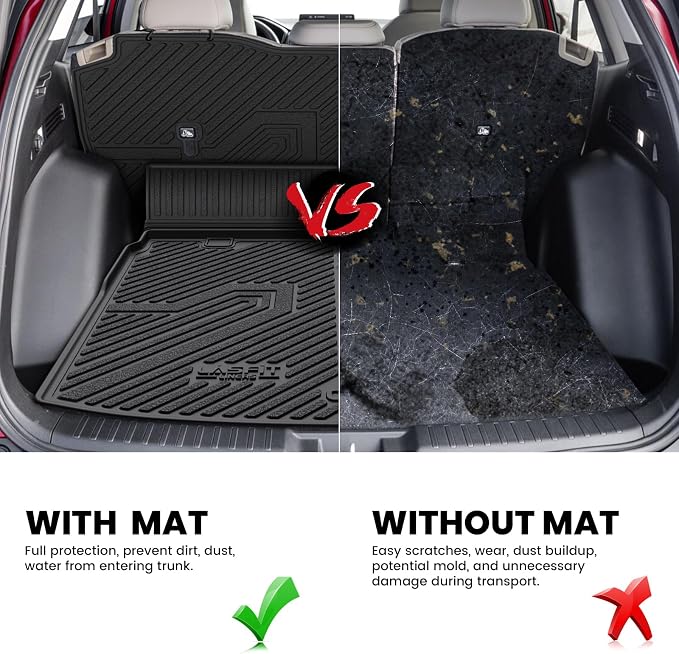 LASFIT Cargo Liner for Honda CR-V 2023-2026 (Gasoline & Hybrid & e:FCEV) | All Weather Custom Fit Anti-Slip Pet Friendly Easy Clean TPE Trunk Mat with Backrest Mat (Upper Position) - Image 5