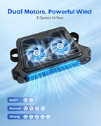 Car Fan for Front & Rear Seats, USB-Powered, Portable Seat-Mounted Cooling Fan with 3 Speeds, Quiet Brushless Motor, Baby-Friendly, Easy Installation for Cars, SUVs, Vans & Trucks - Image 5
