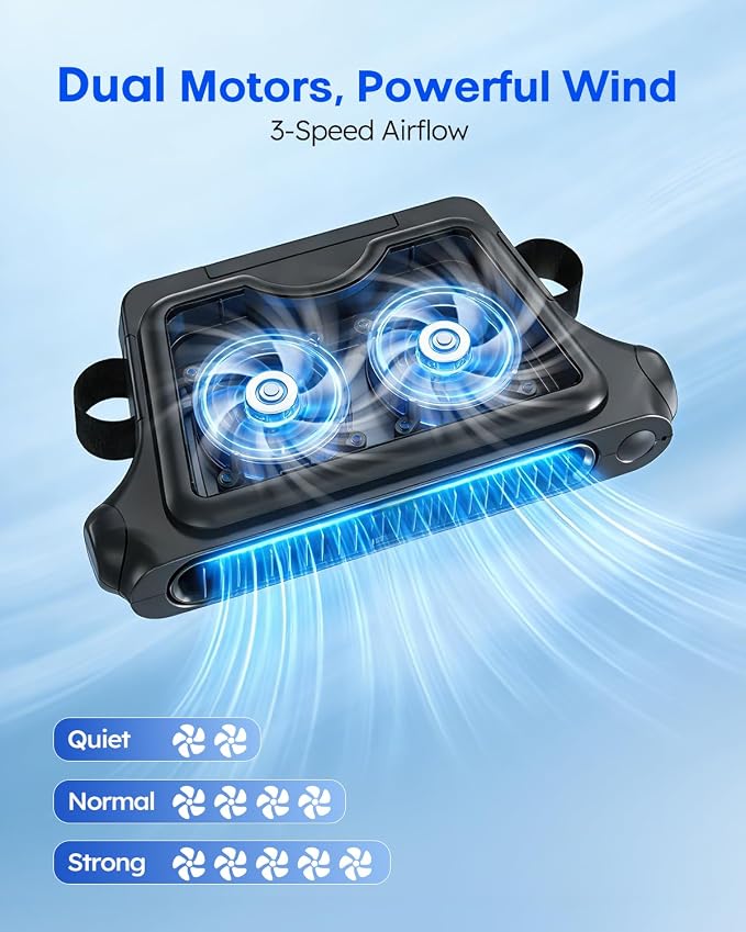 Car Fan for Front & Rear Seats, USB-Powered, Portable Seat-Mounted Cooling Fan with 3 Speeds, Quiet Brushless Motor, Baby-Friendly, Easy Installation for Cars, SUVs, Vans & Trucks - Image 5