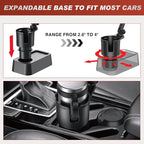 Frokom Cup Holder Expander for Car,Upgraded Car Cup Holder Expander Adapter with Offset Adjustable Base and 8" Tray, Fit Most Large Bottles and Mugs-Yeti Ramblers 14/24/36/46oz, Hydro Flasks 32/40oz - Image 2